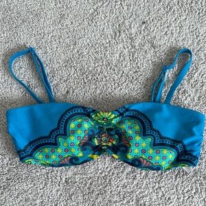 Prana Vibrant Blue and Green Bikini Top - Size M